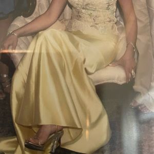 3 pieces yellow formal evening dress